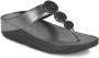 FitFlop TM Halo Bead-Circle Metallic Toe-Post leren teenslippers zwart - Thumbnail 2