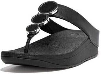 FitFlop Teenslippers HALO LEATHER TOE-POST SANDALS ALL BLACK