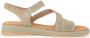 Gabor Beige Suède Sandalen met Velcro Sluiting Beige Dames - Thumbnail 3