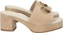 Guess Bruine Suede Platform Sandalen Beige Dames - Thumbnail 2