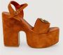 Guess Bruine Platform Sandalen met Gesp Brown Dames - Thumbnail 3