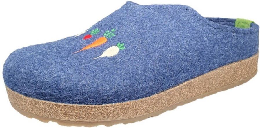 Haflinger Women's Grizzly Rübli Pantoffels blauw