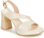 Hispanitas Leren hoge hak sandalen met platform Beige Dames - Thumbnail 2