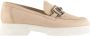 Högl Stijlvolle Beige Leren Loafers Beige Dames - Thumbnail 7