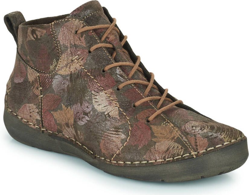 Josef Seibel Hoge veterschoenen FERGEY 97 met mooie bladerprint