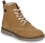 Kickers Legendarische Veterschoenen van Leer Brown Dames - Thumbnail 2