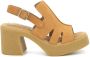 Kickers Comfort Leren Sandalen Brown Dames - Thumbnail 2