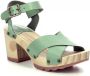 Kickers Comfort Leren Sandalen Kick Wise Green Dames - Thumbnail 2