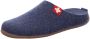 Living Kitzbühel Pantoffels Schweizer Kreuz 3886 584 Midnight Navy Blauw Wolvilt LK38860584 - Thumbnail 3