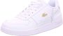 Lacoste Logo Sneaker Mat Leer Label Ingedrukt Vetersluiting White Dames - Thumbnail 2