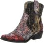 Laura vita Bordeaux Bloemen Cowboy Enkellaarzen Multicolor Dames - Thumbnail 2