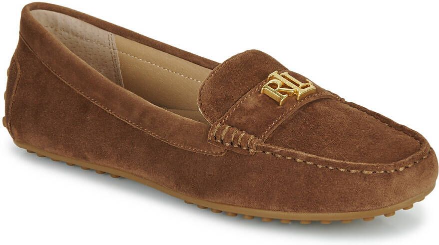 Lauren Ralph Lauren Leren loafers met labelapplicatie van Lauren Ralph LaureL model 'BARNSBURY'