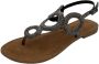 Lazamani Gita Leren Dames Sandalen Pewter - Thumbnail 3