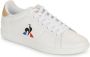 Le Coq Sportif Witte Leren Veterschoenen Rubberen Zool White Heren - Thumbnail 3