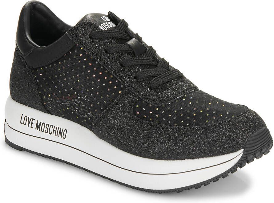 Love Moschino Lage Sneakers STRASS MESH GLITTER