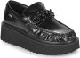 Love Moschino Zwarte leren sneakers met rubberen hak Black Dames - Thumbnail 2