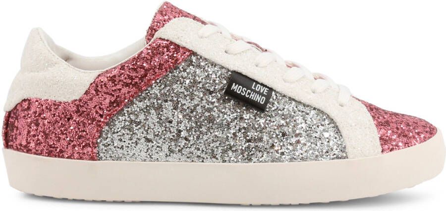 Love Moschino Sneakers Glitter Platform Sneakers met Ronde Neus