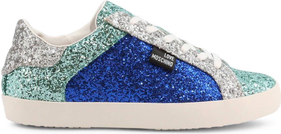 Love Moschino Sneakers Glitter Platform Sneakers met Ronde Neus