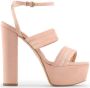 Made in Italia Luxe Velvet Wraparound Strap Sandalen Pink Dames - Thumbnail 3