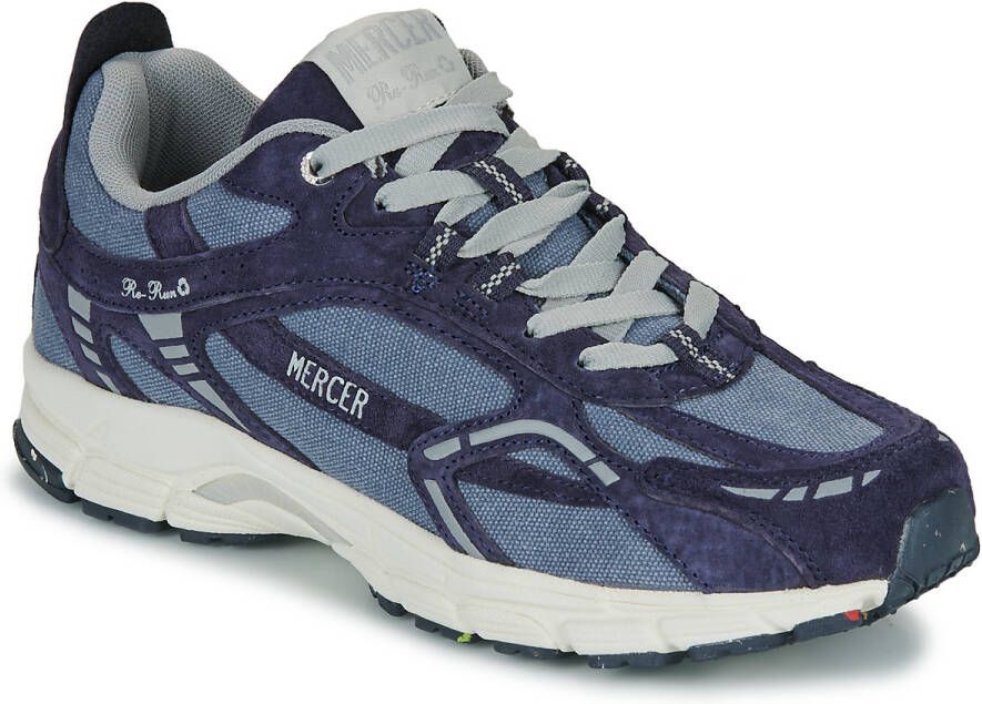 Mercer Amsterdam Mercer The Re-Run Washed Canvas navy Blauw Mesh Lage sneakers Unisex