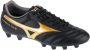 Mizuno Morelia II Club Gras Voetbalschoenen (FG) Zwart Goud - Thumbnail 1