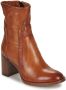 Omoda Nitro Enkellaarsjes Enkelboots met rits Dames Cognac - Thumbnail 3