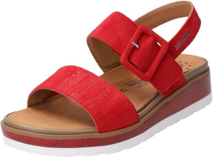 Mobils Flat Sandals Red Dames