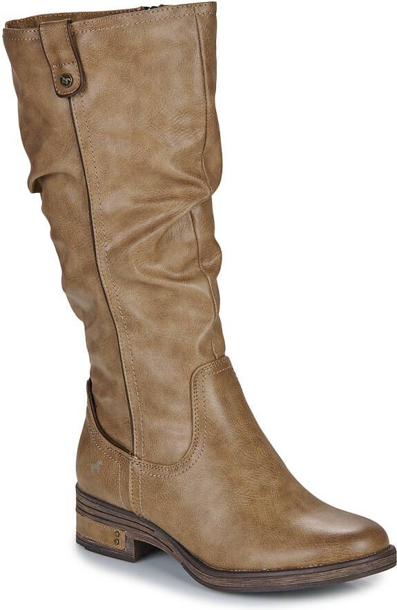 Mustang Shoes Winterlaarzen long shaft boots block heel with gathers at the slouchy shaft