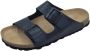 Natural Sense unisex pantoffels muiltjes sandalen leer navy - Thumbnail 2