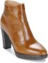 Nerogiardini Studded Leren Enkellaarzen Rits Sluiting Brown Dames - Thumbnail 2