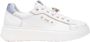 Nerogiardini Witte leren sneakers met blauwe metallic details White Dames - Thumbnail 2