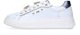 Nerogiardini Witte leren sneakers met blauwe metallic details White Dames - Thumbnail 13