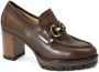 Nerogiardini Leren Loafers met Metalen Klem Brown Dames - Thumbnail 2