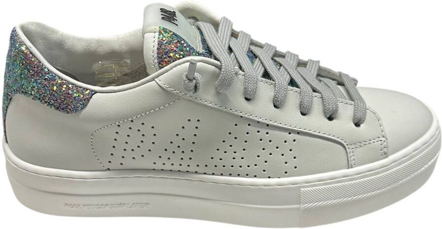 P448 Witte Glitter Sneakers Gray Dames