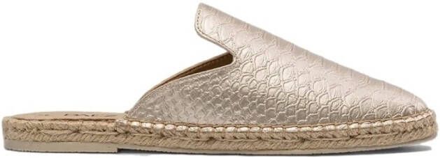 Paez Espadrilles Mule W Vegan Leather Snake Gold