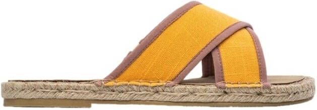 Paez Sandalen Sandálias Crossed W Linen Saffron