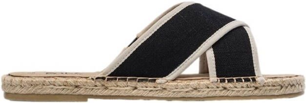 Paez Sandalen Sandals Crossed W Linen Black