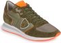 Philippe Model Leren Vetersluiting Sneakers Groen Heren - Thumbnail 2