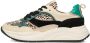 PS Poelman Charu chunky leren sneakers beige groen - Thumbnail 2