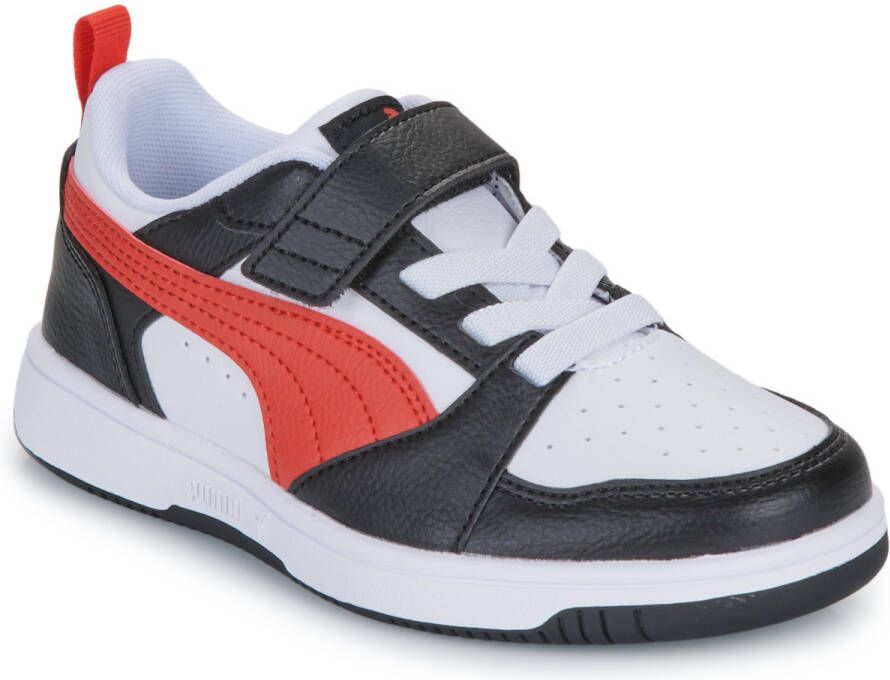 Puma Rebound v6 Low sneakers wit rood zwart Imitatieleer 31 - Foto 5