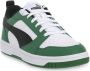 Puma Rebound V6 Lo sneakers wit zwart groen Jongens Meisjes Leer Meerkleurig 26 - Thumbnail 7