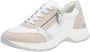 Remonte Comfortabele witte sneaker met beige en zilveren accenten Multicolor Dames - Thumbnail 4