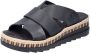 Rieker Slippers wedge heel summer shoe slippers with straw framing - Thumbnail 1