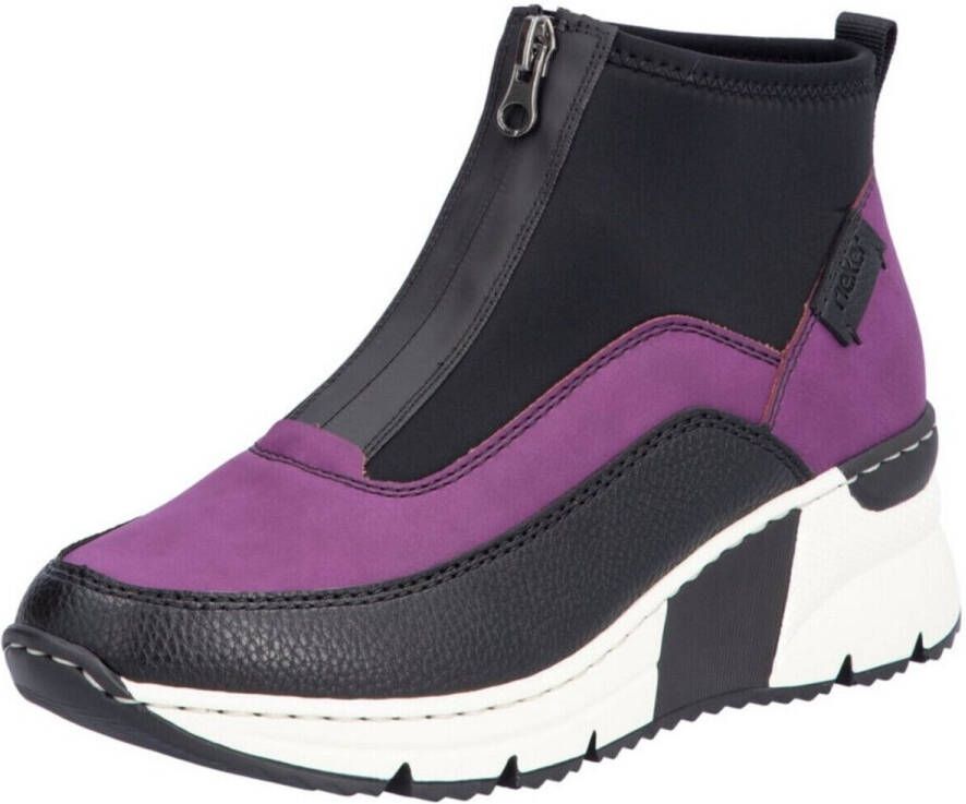 Rieker Sneakers met sleehak enkellaars wedge laarzen high top sneaker met ritssluiting vooraan