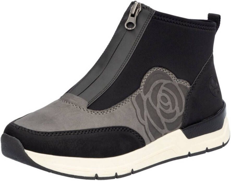 Rieker Slip-on sneakers instaplaarzen enkellaars high top sneaker in vegan uitvoering