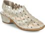 Rieker Lage Hak Glitter Open Teen Schoenen Beige Dames - Thumbnail 2