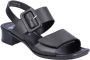 Rieker Zwarte leren platte sandalen Zwart Dames - Thumbnail 2