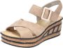 Rieker Zwarte taupe synthetische sandalette met 5 cm hak Beige Dames - Thumbnail 4