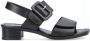 Rieker Zwarte leren platte sandalen Zwart Dames - Thumbnail 8