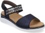 Rieker Stijlvolle Blauwe Leren Platte Sandalen Blauw Dames - Thumbnail 2